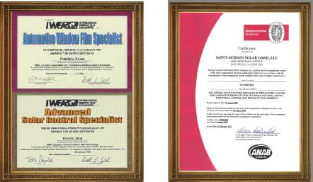 IWFA 및 ISO 인증서