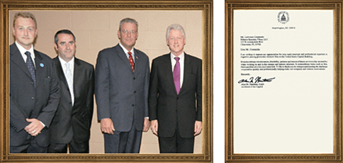 클린턴 전 대통령과 솔라가드 임원들